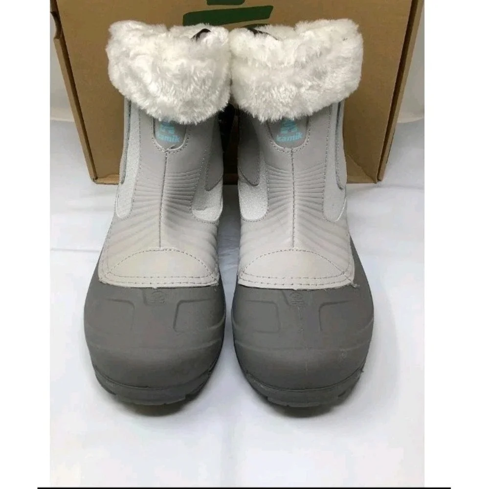 Kamik Iceland Zip Women Winter Boots Light Grey Waterproof Insulated WK2610 LGY